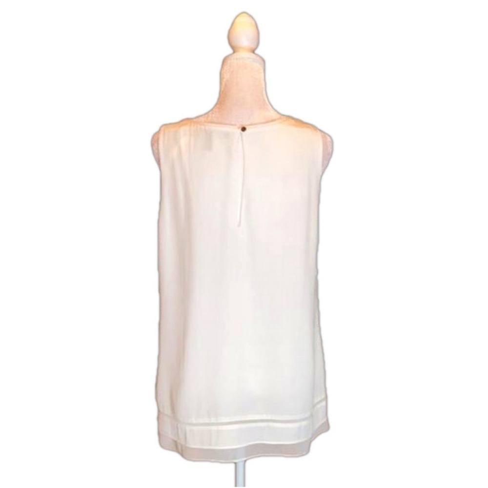 WHITE HOUSE BLACK MARKET Cream/Off-White Blouse Tank Top Size M - Picture 3 of 6